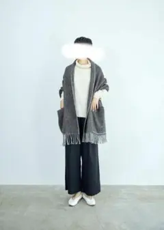 LAPUAN KANKURITショール(black-grey)