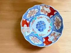 はる様ご確認用 時代物 色絵 金彩 クルス窓絵文 輪花 大なます皿