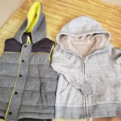 110cmZARA BOYS フード付きダウン　ユニクロパーカー　セット秋冬