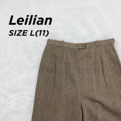 レリアン Leilian タックパンツ センタープレス ベージュ L【644】のサムネイル
