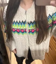 niko and... ダブルジップ カーディガン ニットセーター