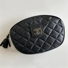 -*-様 CHANEL 黒 キルティングポーチ