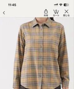 フランネルチェック長袖シャツ Sサイズ