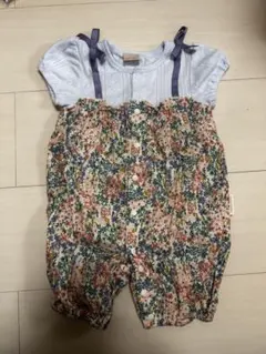 【まとめ売り可】petit main 花柄ロンパース F(50-70)