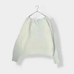 CECIL McBEE セシルマクビー Ｖネック ローゲージニット ホワイト M
