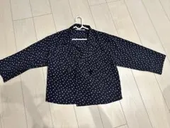 KBf ドット柄 長袖シャツ ネイビー