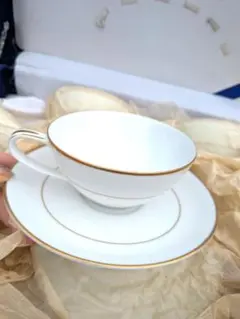 《Noritake》カップ・ソーサー6客　シンプル金縁