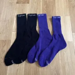 Supreme ソックス 2足セット ブラック パープルのサムネイル