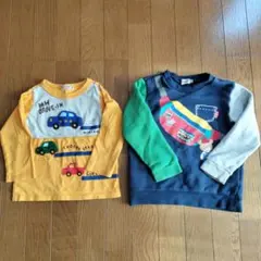 【お得2枚セット】ミキハウス　110ｃｍトレーナー /100cm ロンTグレー緑