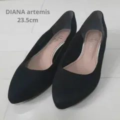 DIANA ポインテッドトゥパンプス 23.5cm ブラック スエード調