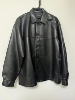 NANO UNIVERSE ナノユニバース ブラックレザーシャツジャケット