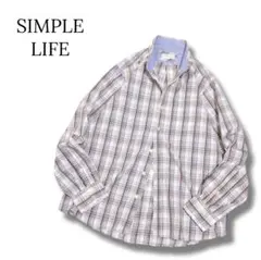 シンプルライフ　チェックシャツ　Lサイズ　ボタンダウン　SIMPLE LIFE
