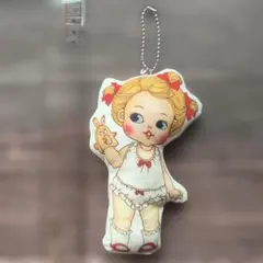 レトロ可愛い女の子♪ぬいぐるみストラップ*ハンドメイド*