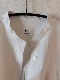 1erArrondissmentホワイトノーカラーシャツチュニック白バンドカラー
