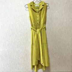 セシルマクビー　シャツワンピース　ノースリーブ　Mサイズ　黄色