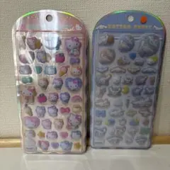 ハローキティ シナモロール コットンパフィ　シール　cotton puffy