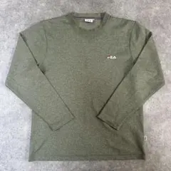 FILA フィラ　ロンT 長袖Tシャツ　古着　グリーン　カーキ　アースカラーのサムネイル