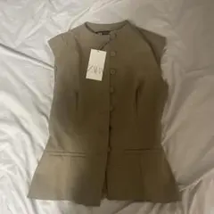 ZARA チェック　ベスト