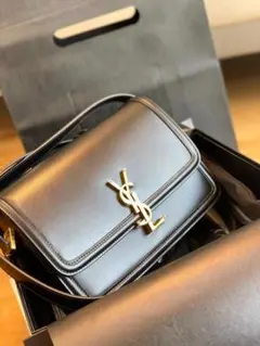 YSL 黒 レザー ショルダーバッグ