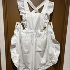Christian Dior 旧ロゴフリルエプロン　ヴィンテージ　ホワイト ✨新品 クリスチャンディール Christian Dior フリル エプロン