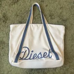 DIESEL ディーゼル キャンバス トートバッグ ホワイト ブルーのサムネイル