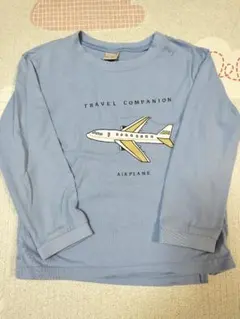 petit main 水色 飛行機プリント 110