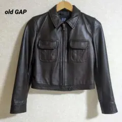 00s オールド ギャップ ラムレザージャケット ブラウン XXSのサムネイル