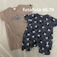 【２点セット】futafuta ロンパース　ミッキー 50 60 70