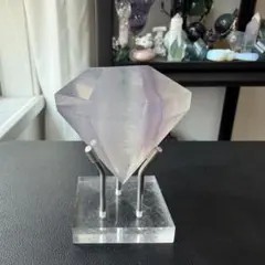 ピンクパープル瑪瑙 12cm 星 スター 天然石 台座付き 透明感 