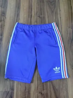【デサント製】アディダス ジャーフ ハーフパンツ トレフォイル 青 M