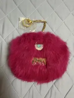 Accommode ファー モンスター ポーチ ピンク キーホルダー