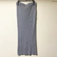 ZARA シルバーグレー スリット入り タイトスカート　ラメ入り
