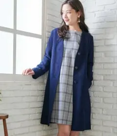ROPE' PICNIC ネイビー Vネックロングコート