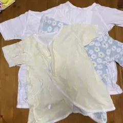 イエロー水玉模様 ベビー肌着 4点セット