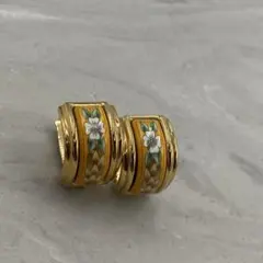 ！新品同然！　HERMES エルメス　イヤリング　ゴールド　エマイユ　138a