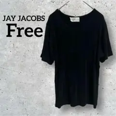 JAY JACOBS【フリー】半袖Tシャツ　黒　ブラック　無地　ダメージ　やぶれ