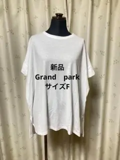 新品　Grand PARK　冷感トリコットカットソー　白　半袖　レディースのサムネイル