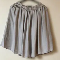 フレアスカート　膝丈　ミニスカート　レディース Mサイズ グレー