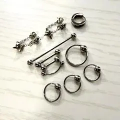 シルバー ボディピアスセット 10点セット