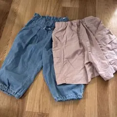 ユニクロ　ピンクハーフパンツ130cm、デニムパンツ110cm