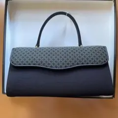 和装用バッグ と草履のセット黒とグレー 花柄刺繍