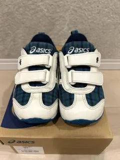 美品】familiarスニーカー 16.5 asicsコラボ 定番 青チェック - メルカリ
