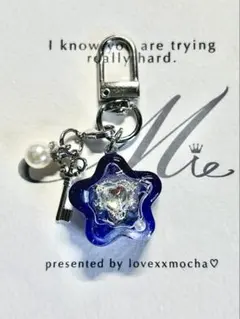 シェイカー　ハンドメイドキーホルダー　チャーム⭐︎minimini 星　夜色