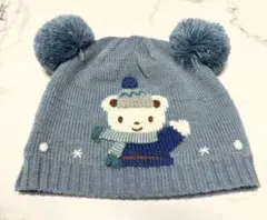 familiar ファミリア　ニット　帽子　ブルー