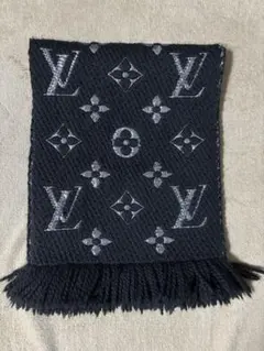 【美品】ルイ・ヴィトン マフラー ブラック×シルバー