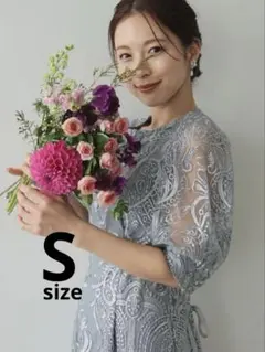 プレフェリール ハレモード ランタンスリーブ 刺繍レース バックリボン ドレスのサムネイル