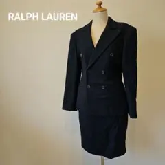 RALPH LAUREN レディースウールスーツ　セットアップ ネイビー 9号