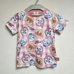 アンパンマン 総柄 Tシャツ 90 コキンちゃん ドキンちゃん ピンク チェックのサムネイル