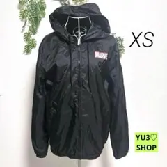 マーベル・XS メンズ フード付きナイロンジャケット ブラック 綺麗