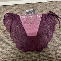 М★チュチュアンナ★濃いえんじ色バック総レース紐ショーツ31